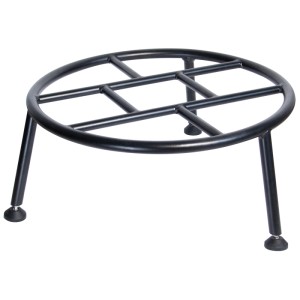 Supporto per piante Wagner Design Yourself nero in acciaio, Ø 58 cm, con tre gambe e piedini regolabili.