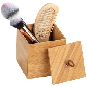 Wenko Badbox Terra Bamboo Gr. S con coperchio e contenuto (spazzole).