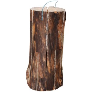 Torche suédoise, env. Ø 25cm, hauteur 50cm, en bois naturel, pour des soirées de jardin conviviales.