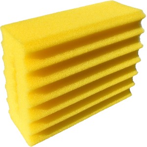 Spugna filtrante fine gialla Heissner per cartuccia filtro laghetto, ricambio.