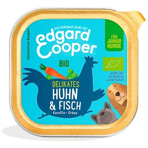 Edgard & Cooper Hunde-Nassfutter Junior Huhn & Fisch, 100g Schale.
