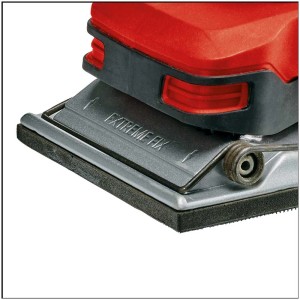 Ponceuse vibrante sans fil Einhell TE-OS 18/230 Li (sans batterie), détail de la surface de ponçage.