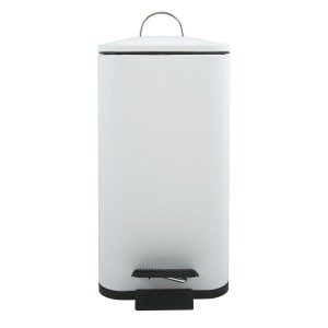 Cestino cosmetici Spirella Erik (5 l) bianco opaco con pedale e coperchio.