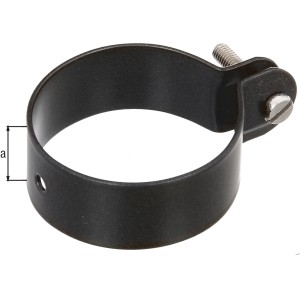 Collier de serrage anthracite métallisé, Ø 60 mm, pour fixer les jambes de force aux poteaux.