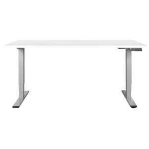 Contini Bürotisch höhenverstellbar Weiss Grau 64,5 - 130 x 180 x 80 cm