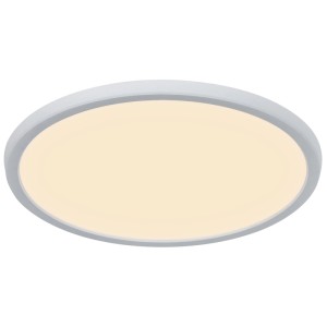 Weiße Nordlux Deckenleuchte Oja 29, Ø 29,4 cm, aus Kunststoff. Moderne LED-Deckenlampe für Innenräume.