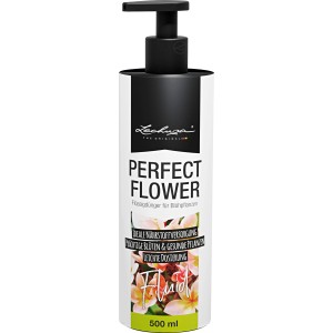 Lechuza Perfect Flower engrais liquide, flacon de 500ml avec pompe doseuse pour plantes fleuries.
