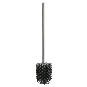 Brosse WC de remplacement Tesa, anthracite, avec manche en métal et tête de brosse en TPE pour un nettoyage hygiénique.