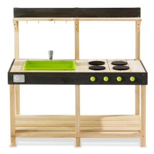 Cuisine enfant en bois Exit Toys Yummy 100 avec évier, plaque de cuisson et accessoires.