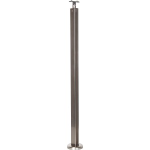 Poteau de garde-corps en aluminium, hauteur 940 mm, pour montage par le haut.