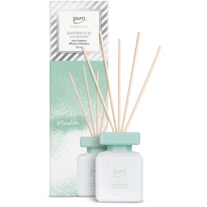 Ipuro Parfum d'ambiance Essentials Time to Be, 100ml, avec bâtonnets et emballage.