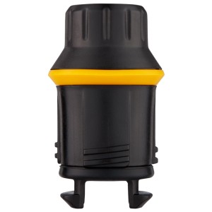 Dettaglio: beccuccio/coperchio nero per thermos Contigo Thermalock, con accento giallo.