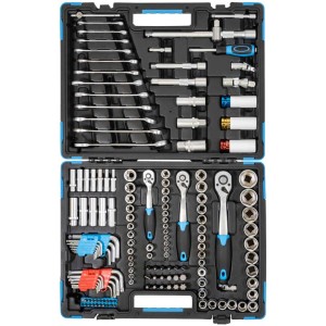 Set d'outils Güde GWZK 157, 157 pièces en coffret : cliquets, douilles, embouts et accessoires.