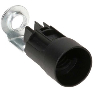 Douille noire E14 en forme de bougie avec filetage M10 et support de montage.