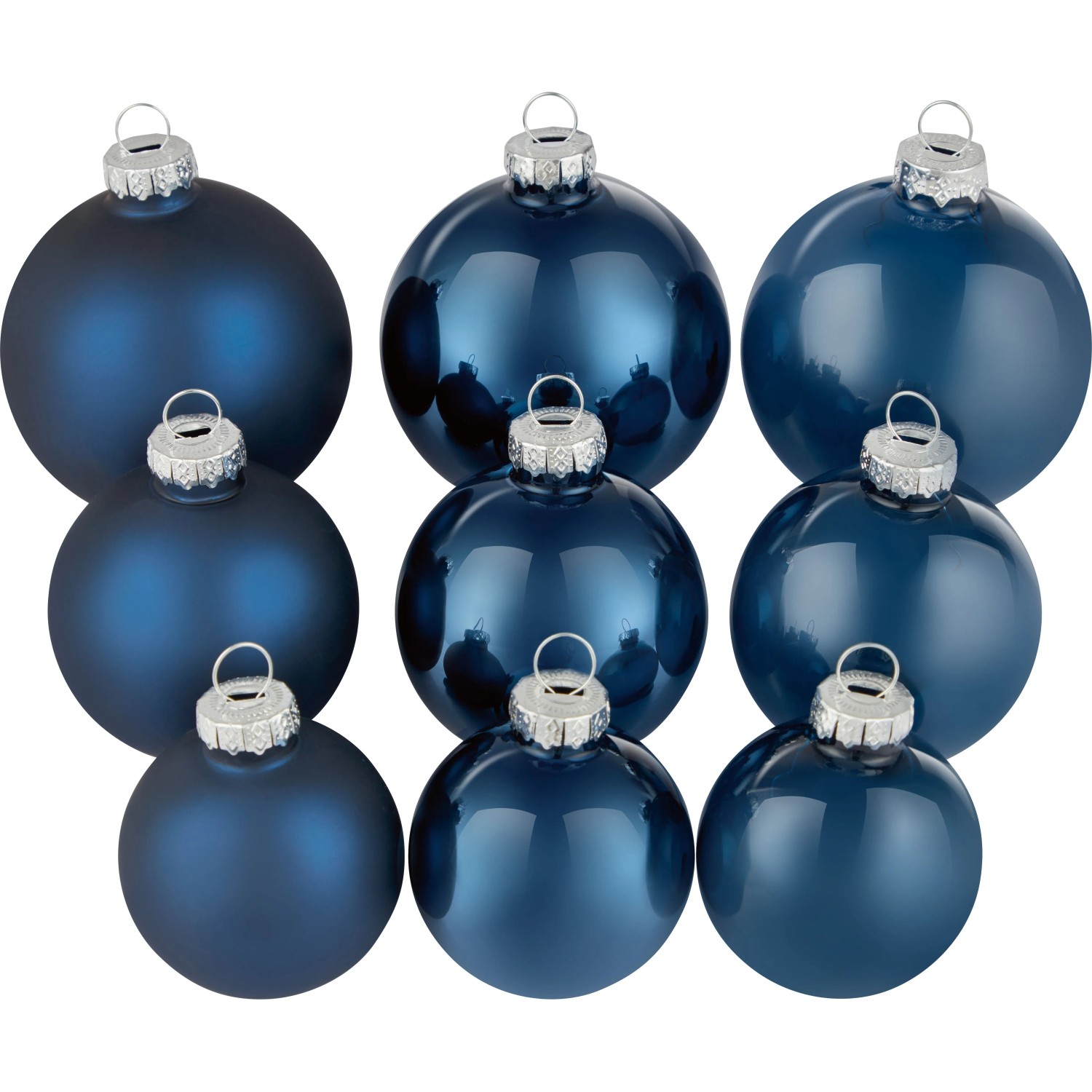 Weihnachtskugel-Set Glas Blau-Dunkelblau 3 Grössen 21-tlg. kaufen bei OBI