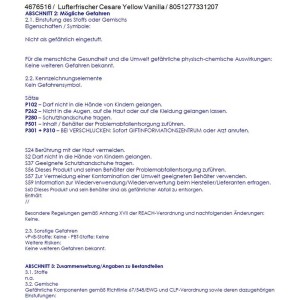 Mr. & Mrs. Lufterfrischer Vanille für Auto, gelbes Männchen zur Befestigung am Lüftungsschlitz.