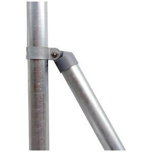Dettaglio: Puntone Pletscher zincato (2m) con cappuccio e morsetto per costruzione recinzioni.