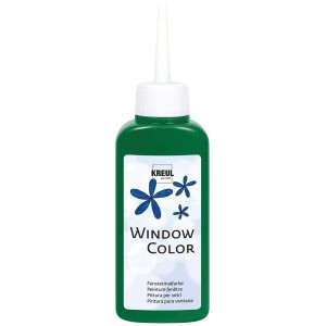 Kreul Window Color Fensterfarbe Dunkelgrün, 80ml Flasche für Fensterbilder.