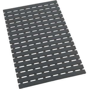 Tappetino per vasca Wenko Arinos grigio, 63x40cm, in plastica antiscivolo con ventose.