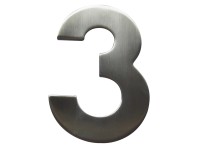Alpertec Hausnummer Zahl 3 Edelstahl