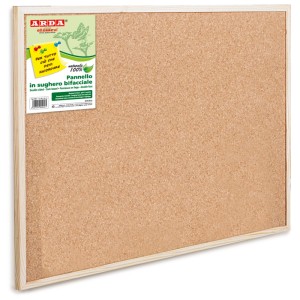 Panneau d'affichage en liège double face 60x90 cm avec cadre en bois pour notes et photos.