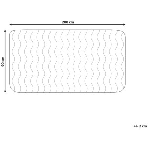 Protège-matelas Beliani Ruen en microfibre blanche, 90x200 cm, avec dimensions.