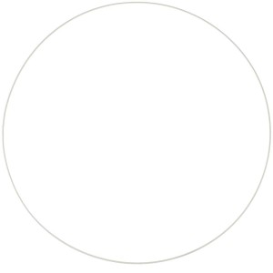 Cercle en métal blanc, diamètre 60 cm, pour loisirs créatifs et attrape-rêves.