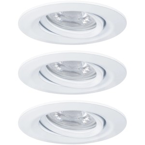 Paulmann LED spot encastrable Nova mini, lot de 3, orientable, 4W, 2700K, blanc mat.