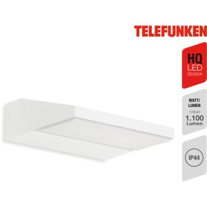 Applique murale extérieure LED Telefunken Bergen blanche, 10W, tête rotative.