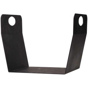 Elegante cesto portalegna in acciaio nero con due manici.
