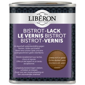 Liberon Bistrot Vernice Quercia Scuro, vernice satinata per mobili e superfici in legno.