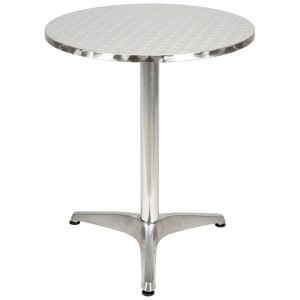 Tavolo da giardino rotondo pieghevole Nouvel in alluminio argentato, Ø 60 cm.