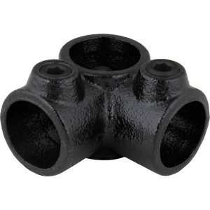 Schwarzes 90° Eckstück für Möbelbau und Regalböden im Industrial Look.
