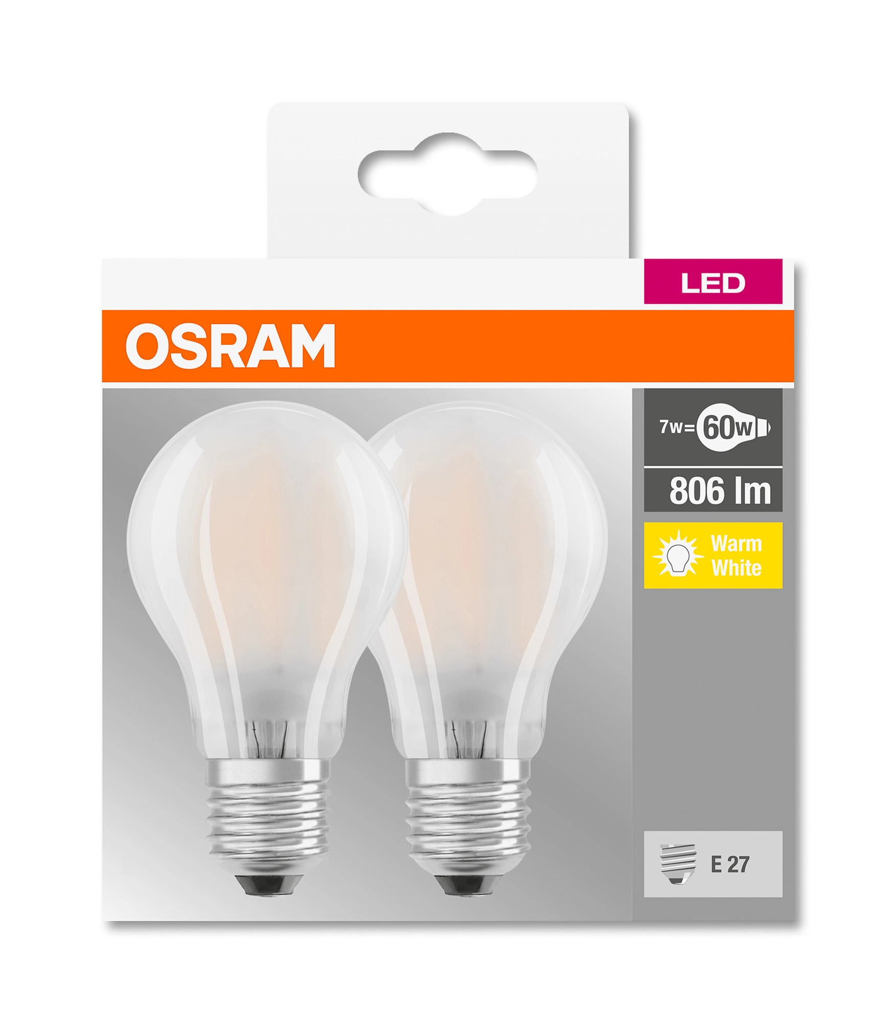 Osram Ampoule LED forme classique filament E27 Blanc lumière du jour 60 W  806 lm