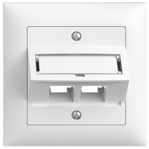 Set di montaggio a incasso bianco Feller Easynet RJ45 S-One per interruttori e pulsanti.