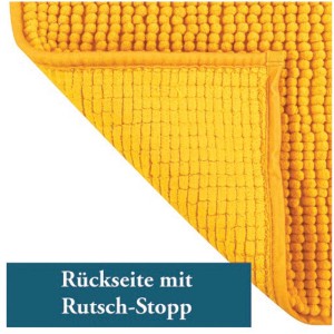 Tappeto bagno Spirella Chenille Zafferano, 40x60 cm, con rivestimento antiscivolo.