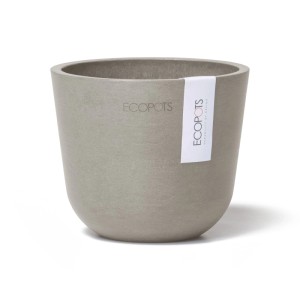Ecopots Oslo Mini pot de fleurs, gris-brun, 11,5x10 cm. Petit pot pour intérieur et extérieur.