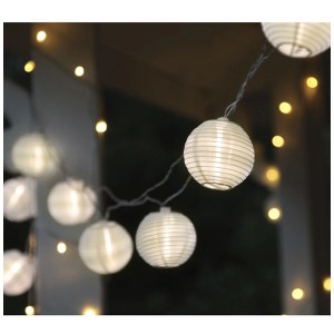 Guirlande lumineuse LED Star Trading Festival avec 10 lanternes blanc chaud pour extérieur, longueur 4,5m.