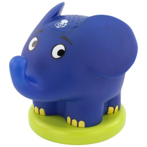 Luce notturna LED Ansmann blu a forma di elefante con proiezione di luce stellare.