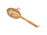 Anti-Cellulite-Bürste Braun mit Holznoppen Länge 43,5 cm