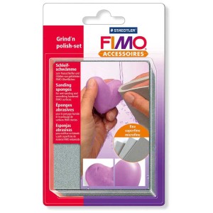 Fimo Schleifschwamm Set zum Nassschleifen und Glätten von Fimo Oberflächen in verschiedenen Körnungen.