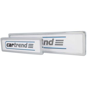 Portatarga Cartrend cromato in plastica ABS per esterni auto.