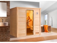 Weka Massivholzsauna Bergen 2 Sparset Glastür BioS 7,5 kW