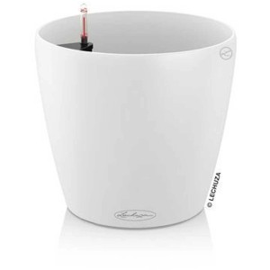 Pot de fleurs blanc Lechuza Classico Color 43, Ø 42 cm, en plastique.