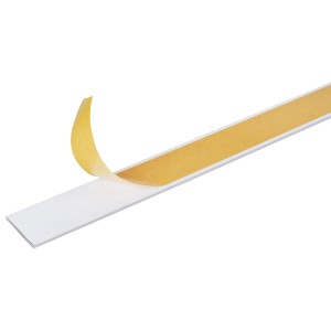 Barre plate auto-adhésive en aluminium blanc avec revêtement plastique, 2x30x1000 mm.