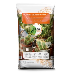 GROW by OBI terreau cactus et bonsaïs, sans tourbe, sac de 5 l. Terreau spécial pour cactus et bonsaïs.