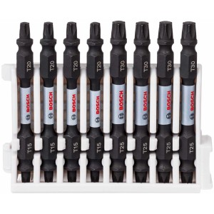 Set di inserti Bosch Impact Control, 8 pezzi, T15-T30. Set di inserti per avvitatori e avvitatori a impulsi.
