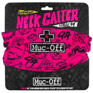 Muc-Off Halswärmer Pink mit Muster, ideal für Fahrrad und Outdoor.