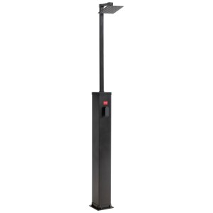 Doccia solare Steinbach Supreme nera in plastica con soffione a pioggia per il giardino.