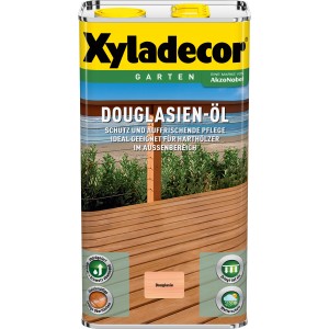 Xyladecor Douglasien-Öl 5L für Holzschutz im Außenbereich, seidenglänzend.